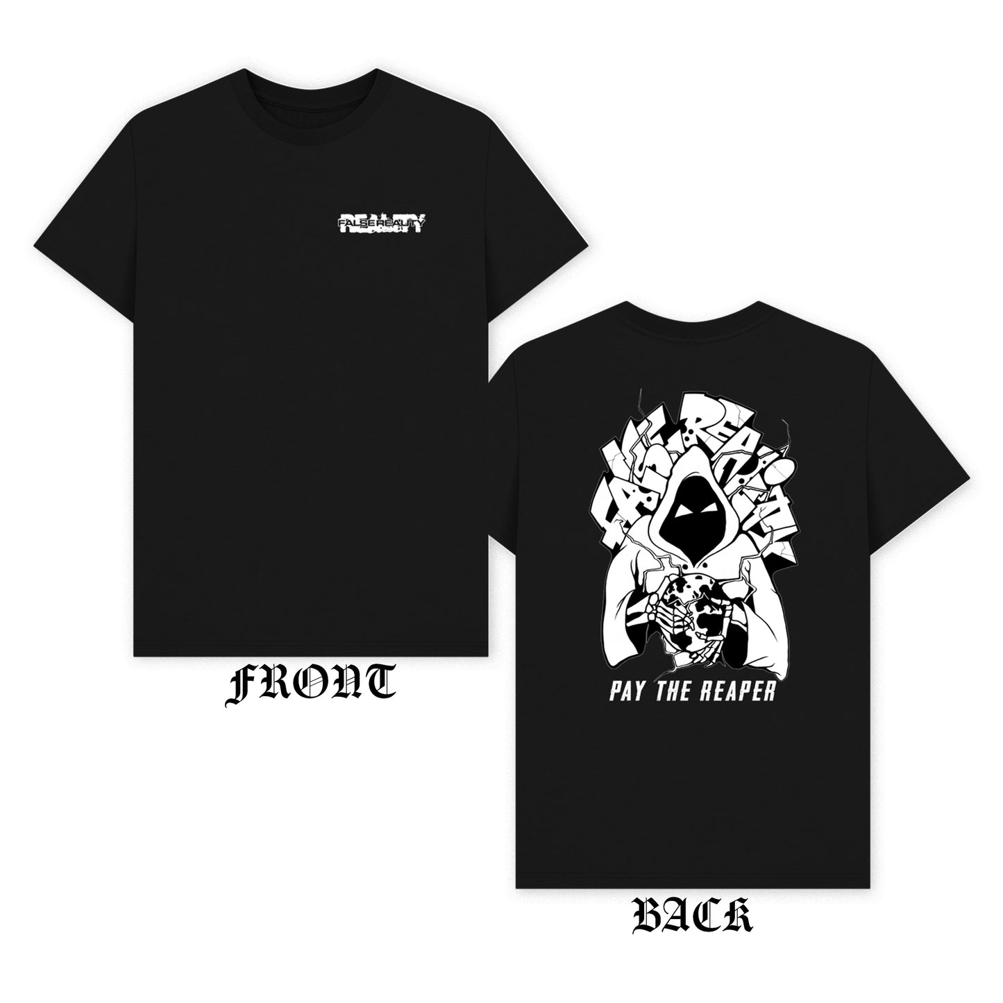 False Reality - 'Pay The Reaper' T-Shirt (White Print)