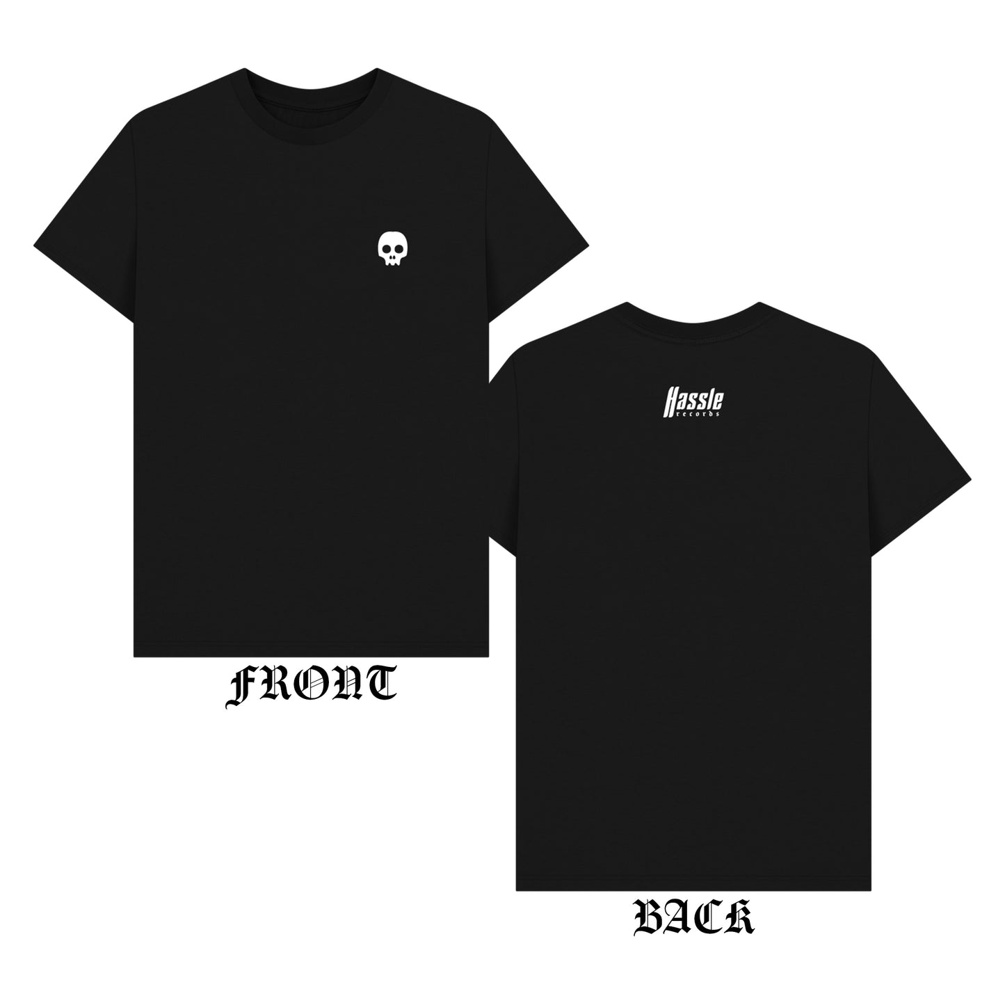 Hassle - 'Skull Logo' T-Shirt (White Print)