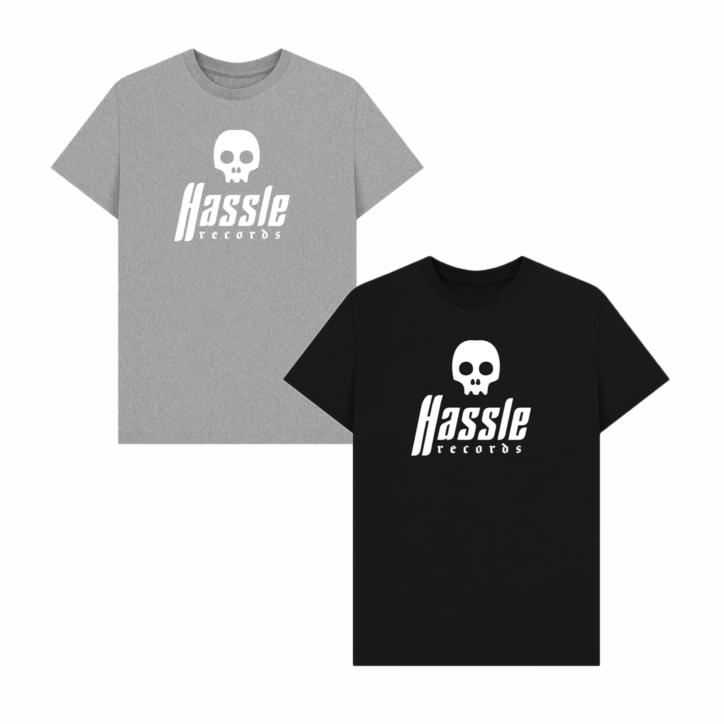 Hassle - 'Stacked Logo' T-Shirt (White Print)