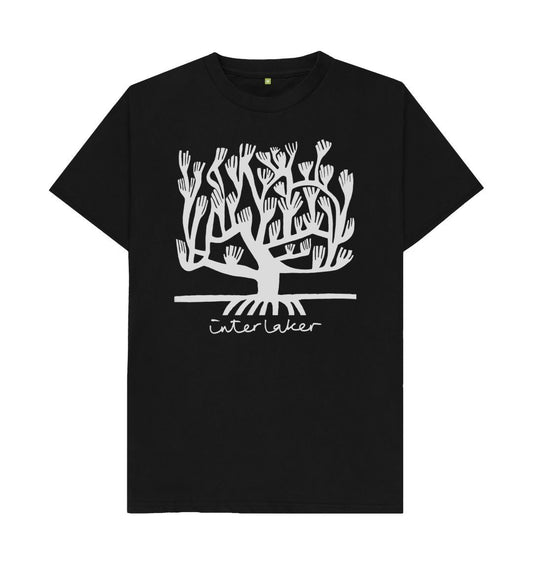 Black Interlaker - 'Roots' T-Shirt (White Print)